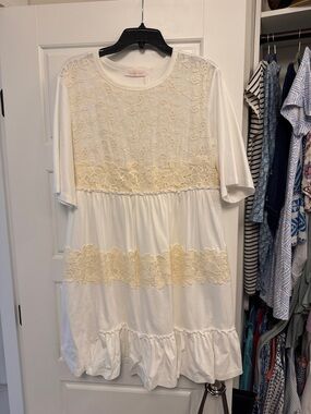 See by Chloé White/ivory Embroidered Tee dress